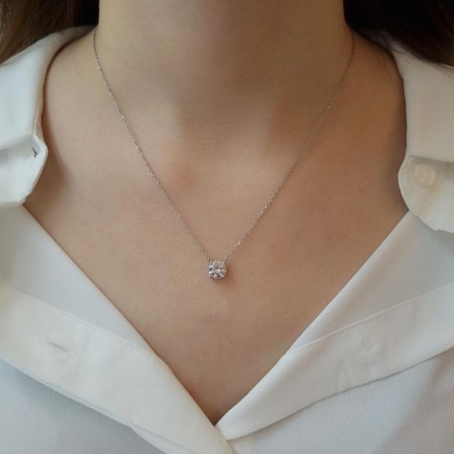 1 Karat Tektaş Gümüş Kolye - CNG Jewels (1)