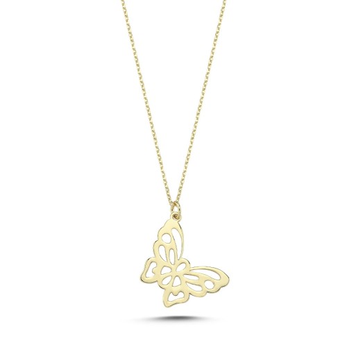 14 Ayar Altın Ajurlu Kelebek Kolye - CNG Jewels