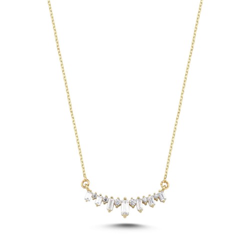 14 Ayar Altın Baget Yay Kolye - CNG Jewels
