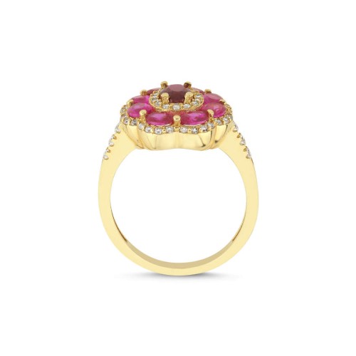 14 Ayar Altın Crown Yakut Yüzük - CNG Jewels (1)