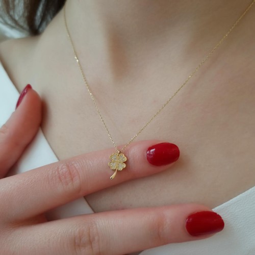 Four Leaf Clover Gold Necklace - CNG Jewels (1)