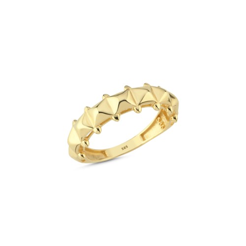 14 Ayar Altın Flame Taşsız Trendy Yüzük - CNG Jewels