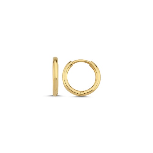 14 Ayar Altın Halka Küpe 14mm Çap - CNG Jewels
