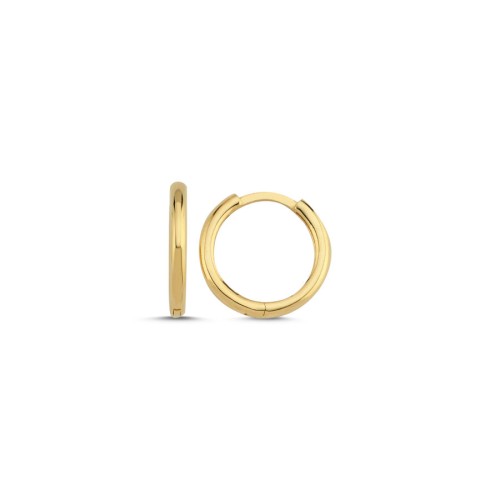 14 Ayar Altın Halka Küpe 16mm Çap - CNG Jewels