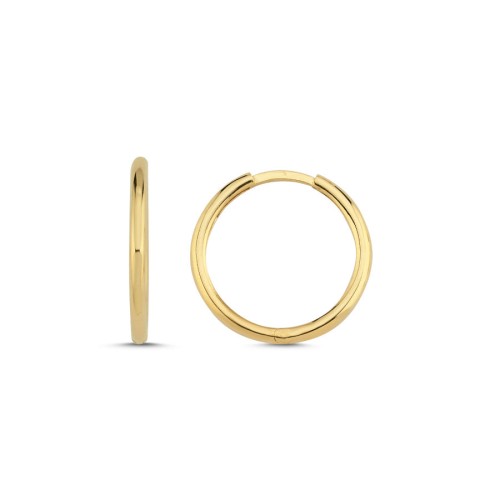 14 Ayar Altın Halka Küpe 21mm Çap - CNG Jewels