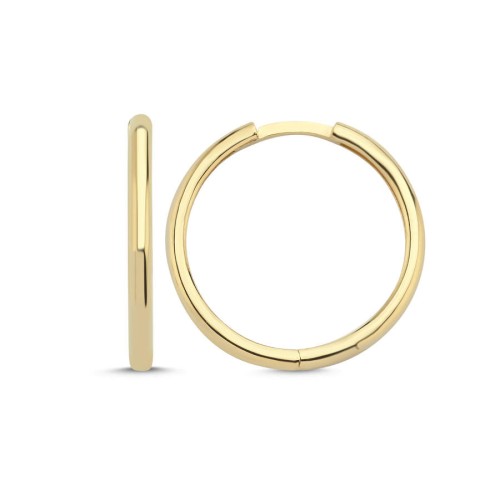 14 Ayar Altın Halka Küpe 26mm Çap - CNG Jewels