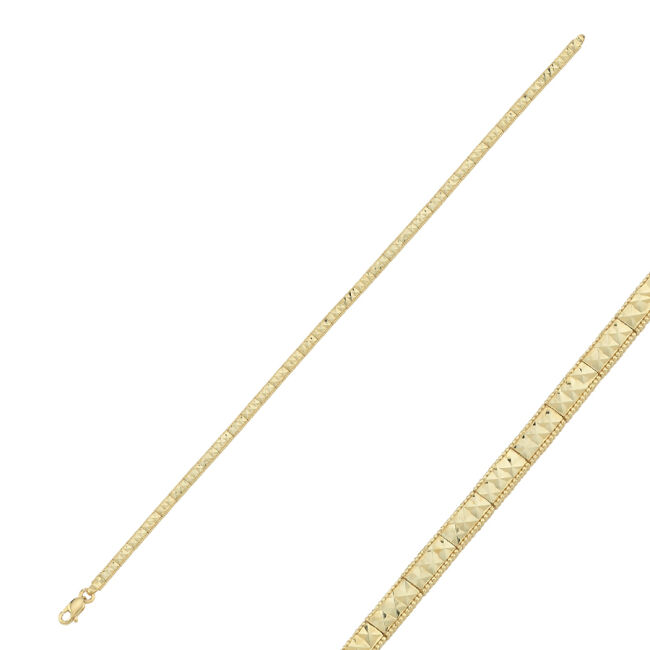 14 Ayar Altın Kalemli Taşsız Su Yolu Bileklik - 1