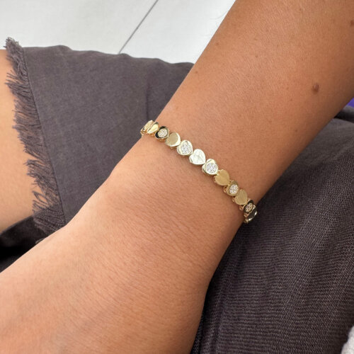 14 Ayar Altın Kalp Su Yolu Bileklik - CNG Jewels (1)