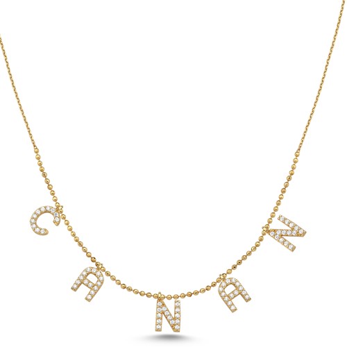 14 Ayar Altın Kişiye Özel Beş Harfli İsim Kolye - CNG Jewels