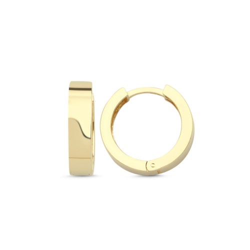 14 Ayar Altın Köşeli Kalın Halka Küpe 17mm Çap - CNG Jewels