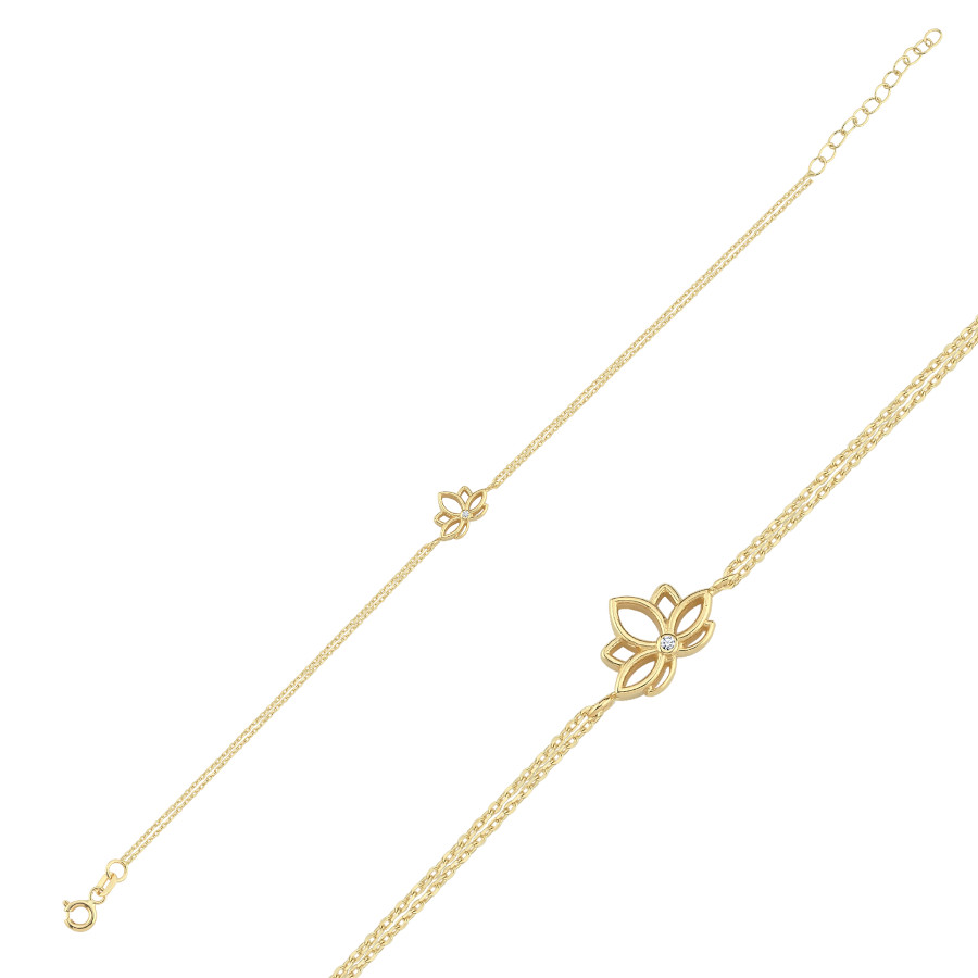 14 Ayar Altın Lotus Bileklik - CNG Jewels