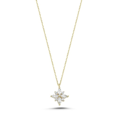 14 Ayar Altın Markiz Küçük Kutup Yıldızı Kolye - CNG Jewels