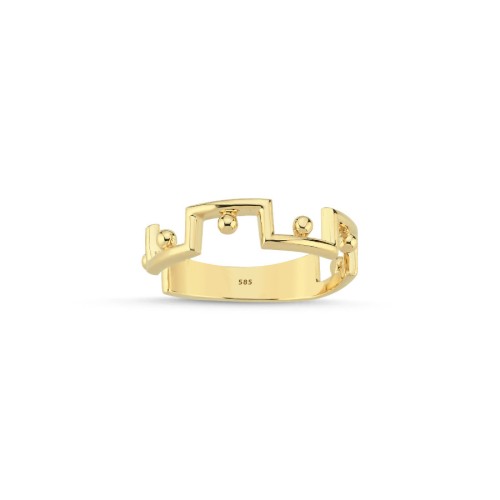 14 Ayar Altın Meander Motifli Yüzük - CNG Jewels (1)