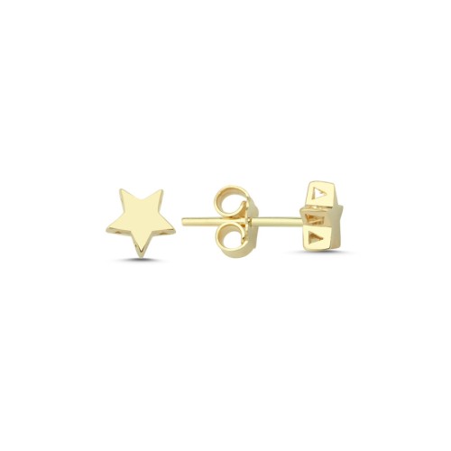 14 Ayar Altın Mini Yıldız Küpe - CNG Jewels