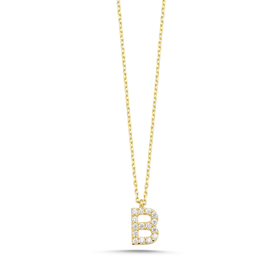 14K Gold Minimal Letter B Necklace - CNG Jewels