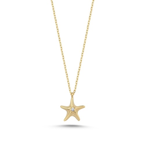 14 Ayar Altın Minimal Deniz Yıldızı Kolye - CNG Jewels