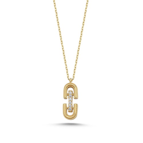 14 Ayar Altın Minimal Luna Kolye - CNG Jewels