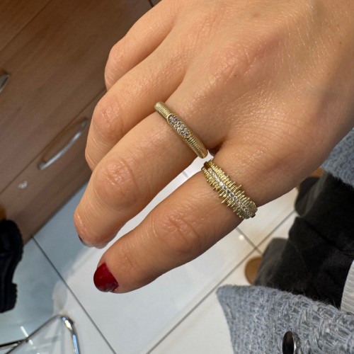 14 Ayar Altın Modern Çizgili Yüzük - CNG Jewels (1)