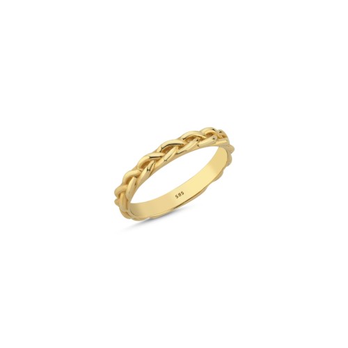 14 Ayar Altın Örgü Yüzük - CNG Jewels