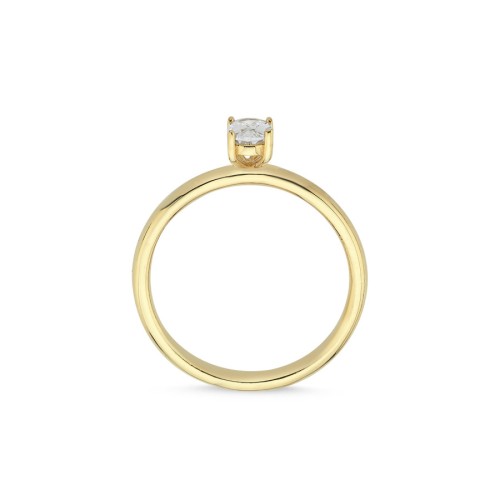 14 Ayar Altın Oval Tektaş Yüzük - CNG Jewels (1)