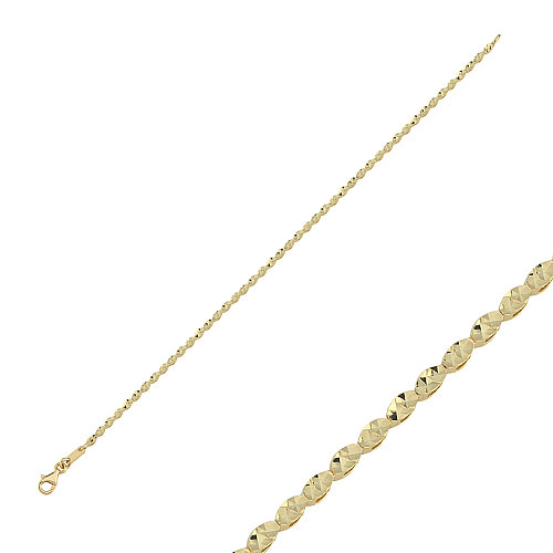 14 Ayar Altın Parlak Prizma Kalemli Bileklik - CNG Jewels