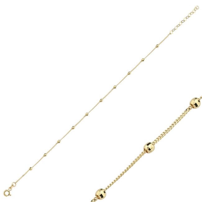 14 Ayar Altın Parlak Toplu İnce Gurmet Bileklik - 1