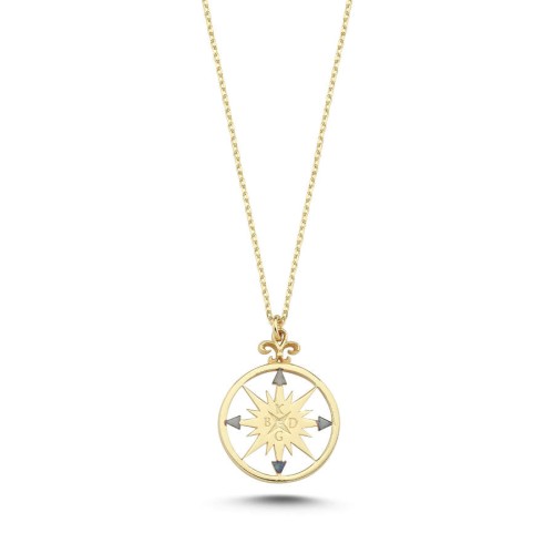14 Ayar Altın Pusula Kadın Kolye - CNG Jewels
