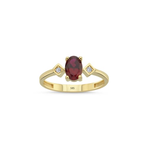14 Ayar Altın Ruby Yüzük - CNG Jewels