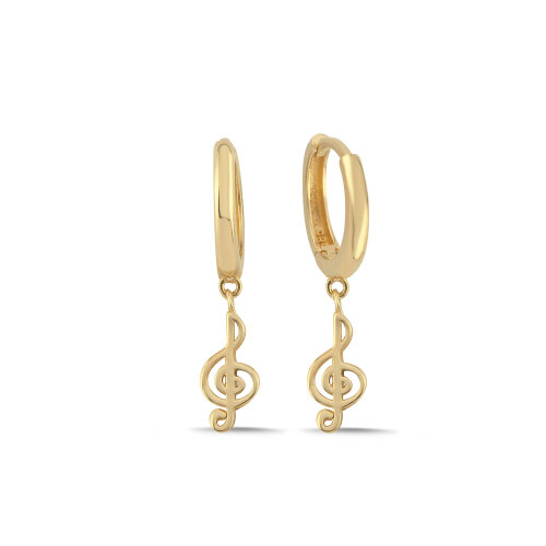 14 Ayar Altın Sallantalı Sol Anahtarı Küpe - CNG Jewels