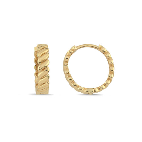 14 Ayar Altın Sarmal Halka Küpe - CNG Jewels