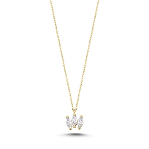 14 Ayar Altın Tria Markiz Trend Kolye - CNG Jewels