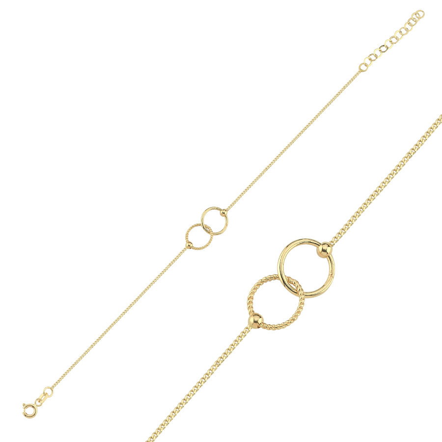 14 Ayar Altın Twin Halka Bileklik - CNG Jewels