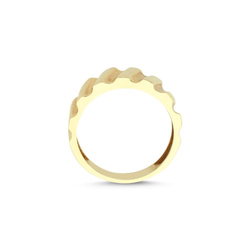 14 Ayar Altın Verev Basamak Taşsız Yüzük - CNG Jewels (1)
