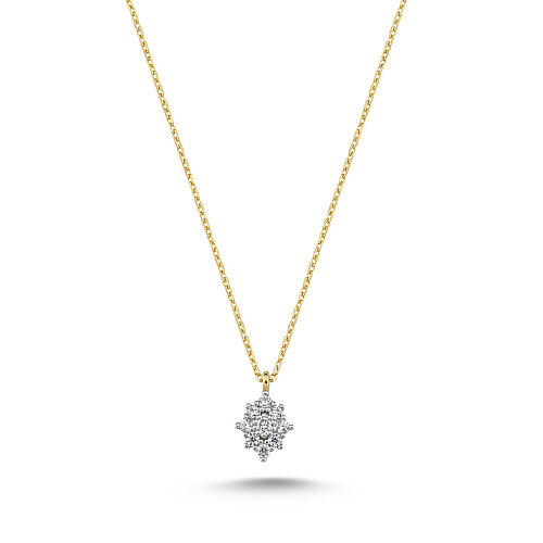 14 Ayar Altın Victoria Minimal Taşlı Kolye - CNG Jewels