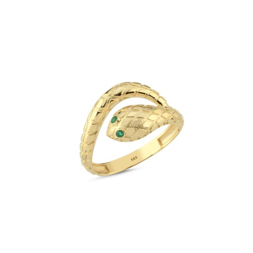 14 Ayar Altın Yılan Yüzük - CNG Jewels