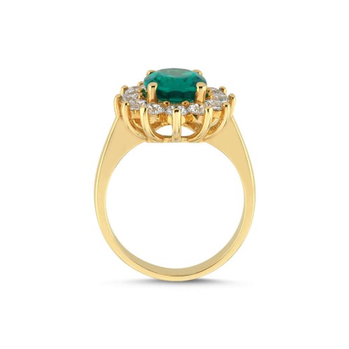 14 Ayar Altın Zümrüt Anturaj Yüzük - CNG Jewels (1)