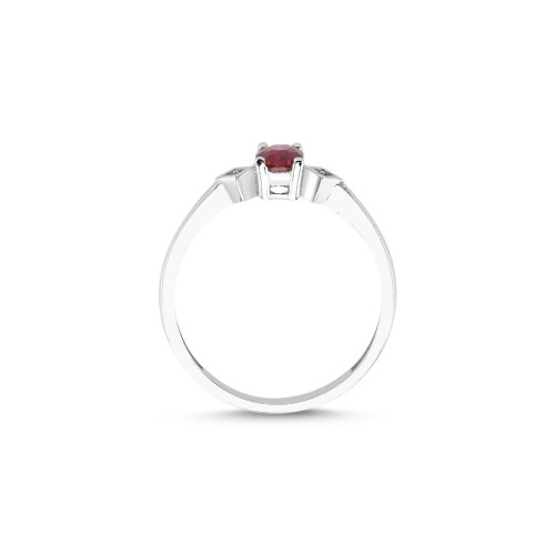14 Ayar Beyaz Altın Ruby Yüzük - CNG Jewels (1)