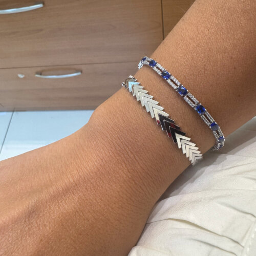 14K White Gold Sapphire Light Flood Waterway Bracelet - CNG Jewels (1)