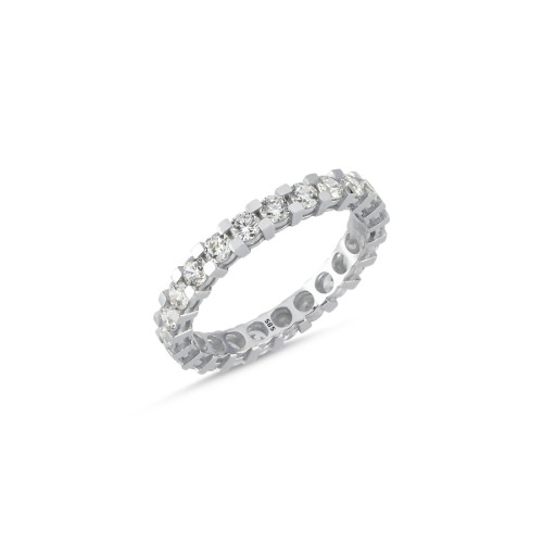 14 Ayar Beyaz Altın Tamtur Yüzük - CNG Jewels