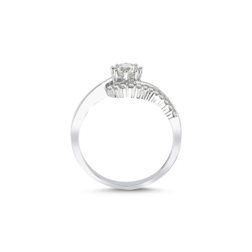 14 Ayar Beyaz Altın Tektaş Siena Yüzük - CNG Jewels (1)