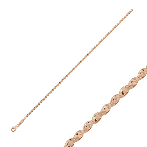 14 Ayar Rose Altın Parlak Prizma Kalemli Bileklik - CNG Jewels