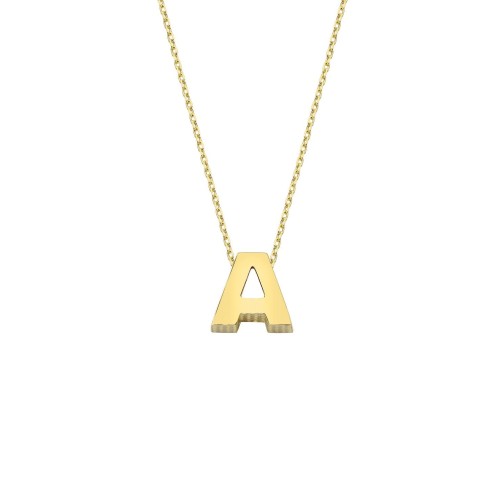 14K Gold Initial A Necklace - CNG Jewels