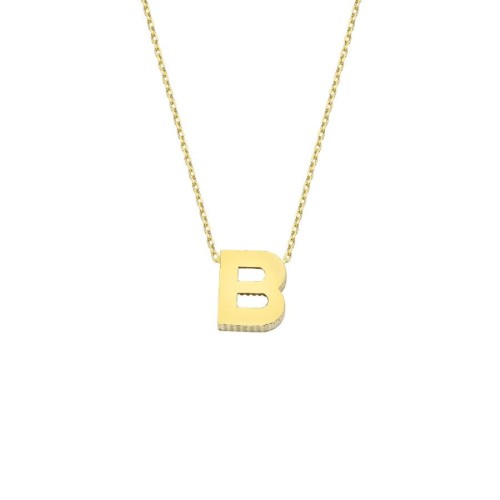 14K Gold Initial B Necklace - CNG Jewels
