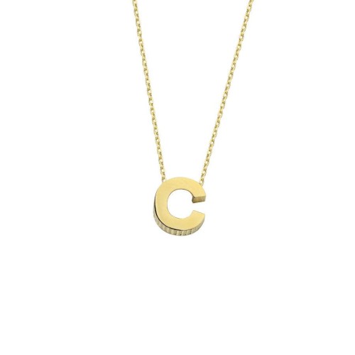 14K Gold Initial C Necklace - CNG Jewels