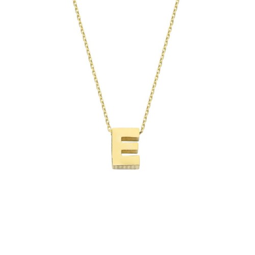 14K Gold Initial E Necklace - CNG Jewels