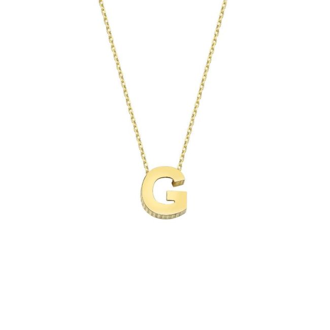 Lowercase Letter G 14 Carat Gold Necklace - 1