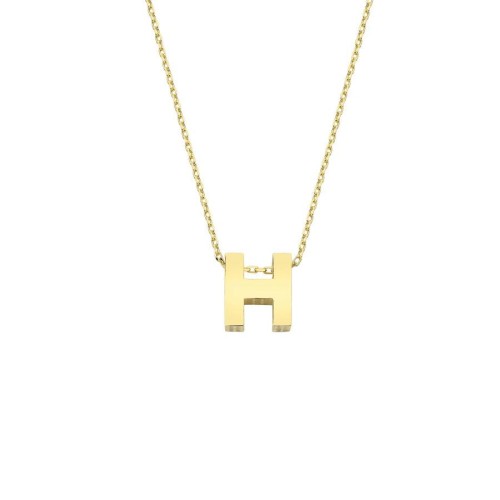 14K Gold Initial H Necklace - CNG Jewels