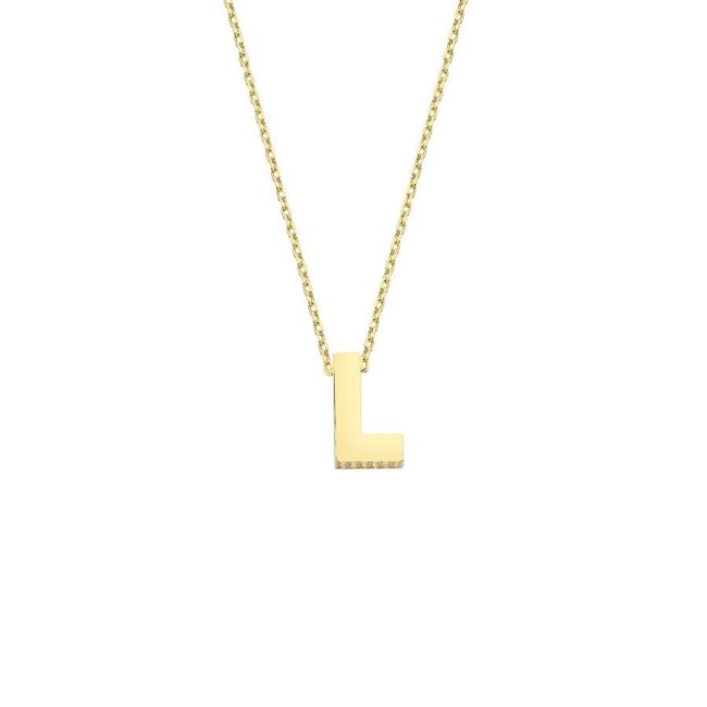 Small Letter L 14 Carat Gold Necklace - 1
