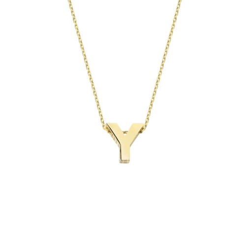 14K Gold Initial Y Necklace - CNG Jewels