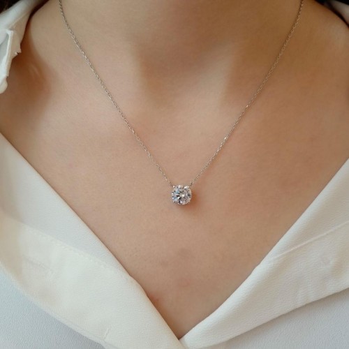 2 Karat Tektaş Gümüş Kolye - CNG Jewels (1)